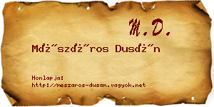 Mészáros Dusán névjegykártya