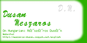 dusan meszaros business card